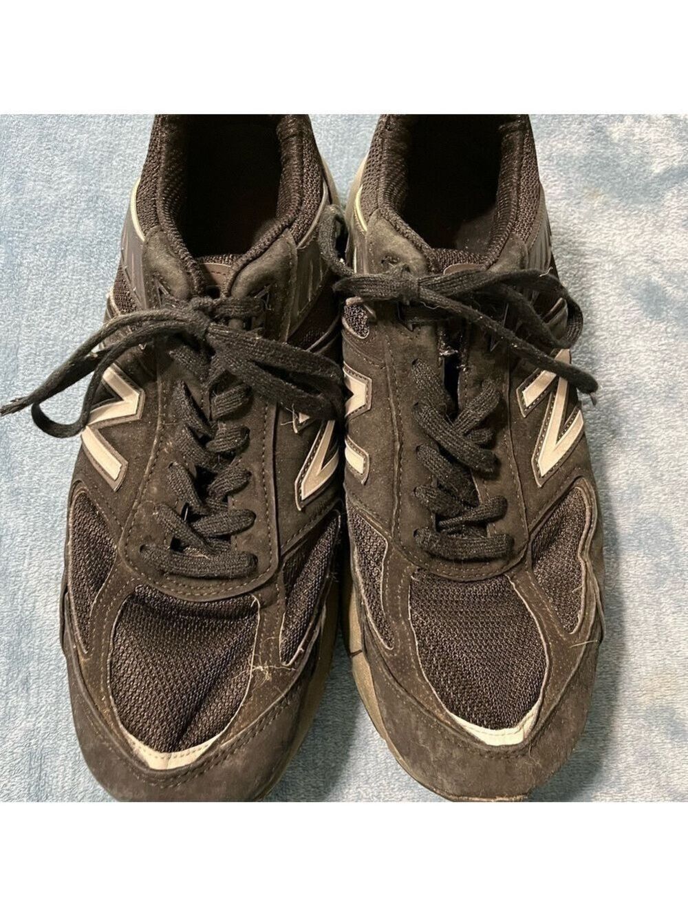 New Balance 990v5 M990BK5 Mens Black Lace Up Low Top Running Shoes Size US 12